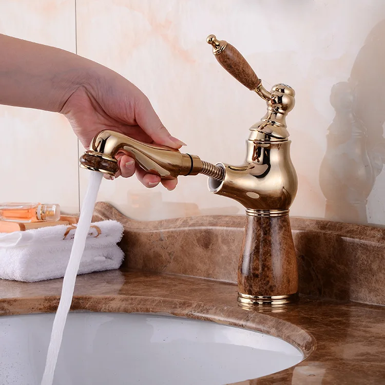Gold Water Tap Rose Gold Jade washroom basin faucet sink tap mixer hot & cold bathroom faucet Pull out sink faucet
Gold Water Tap Rose Gold Jade washroom basin faucet sink tap mixer hot & cold bathroom faucet Pull out sink faucet