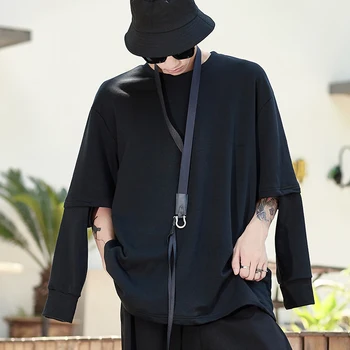 Men Japan Streetwear Loose Casual Hip Hop Gothic Style Hoodie Male Spliced Long Sleeve Pullover Sweatshirt Coat
Men Japan Streetwear Loose Casual Hip Hop Gothic Style Hoodie Male Spliced Long Sleeve Pullover Sweatshirt Coat