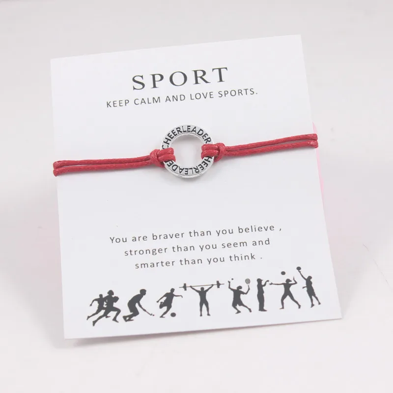 Cheerleader Card Bracelet Girls Charm Bracelets Good Luck Gift Handmade Cheerleaders Jewelry Accessories
Cheerleader Card Bracelet Girls Charm Bracelets Good Luck Gift Handmade Cheerleaders Jewelry Accessories