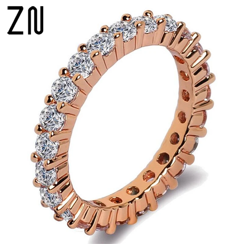 ZN Single Row Crystal Jewelry Free Shipping Wholesale Gold/Silver Color Stainless Steel Wedding Rings
ZN Single Row Crystal Jewelry Free Shipping Wholesale Gold/Silver Color Stainless Steel Wedding Rings