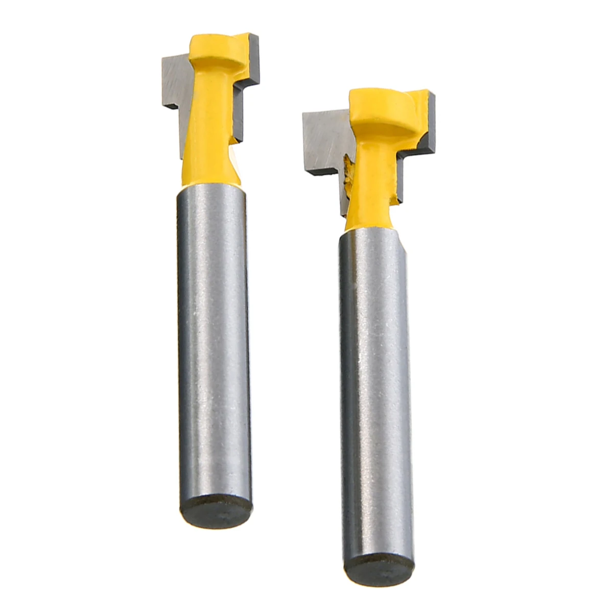 2pcs 1/4\`\` Shank T-Slot Handle Router Bits 3/8\`\` & 1/2\`\` Head Length Woodworking Milling Cutter