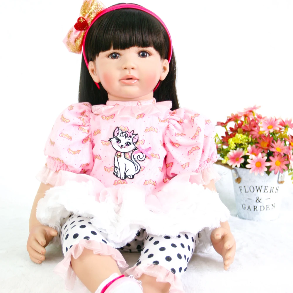 60cm Silicone Reborn Baby Doll Toys 24inch Vinyl Princess Toddler Girl Babies Doll High Quality kids gift bebe doll reborn reali
60cm Silicone Reborn Baby Doll Toys 24inch Vinyl Princess Toddler Girl Babies Doll High Quality kids gift bebe doll reborn reali