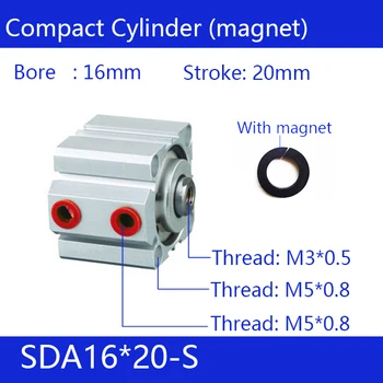SDA16*20-S 16mm Bore 20mm Stroke Compact Air Cylinders SDA16X20-S Dual Action Air Pneumatic Cylinder magnet pneumatic cylinder
SDA16*20-S 16mm Bore 20mm Stroke Compact Air Cylinders SDA16X20-S Dual Action Air Pneumatic Cylinder magnet pneumatic cylinder