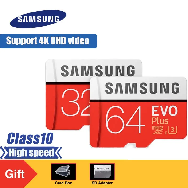 

SAMSUNG EVO Plus Micro SD Memory Card 32GB 64GB 128GB 256GB SDHC/SDXC U3 C10 UHS-I 4K HD TF Card for Smartphone, Tablet,etc