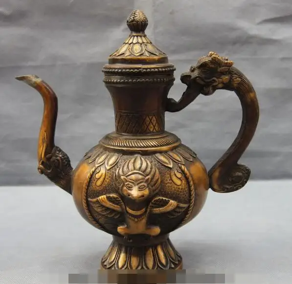 song voge gem S6226 China Pure Bronze Copper Carved Statue Garuda Bird Palace Wine Pot Teapot Flagon
song voge gem S6226 China Pure Bronze Copper Carved Statue Garuda Bird Palace Wine Pot Teapot Flagon