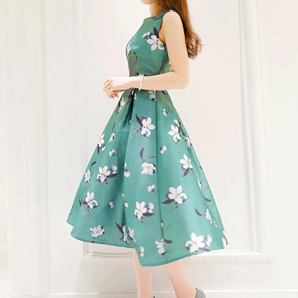 Summer Dress 2019 Vintage Sleeveless Dresses Women Korean Style Floral Printed Belt Long Dress Zomerjurk Dames Dropshipping c
Summer Dress 2019 Vintage Sleeveless Dresses Women Korean Style Floral Printed Belt Long Dress Zomerjurk Dames Dropshipping c