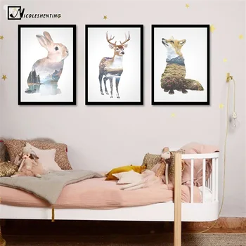 NICOLESHENTING Rabbit Deer Animal Silhouette Poster Prints Minimalism Wall Art Canvas Painting Nordic Style Picture Home Decor
NICOLESHENTING Rabbit Deer Animal Silhouette Poster Prints Minimalism Wall Art Canvas Painting Nordic Style Picture Home Decor