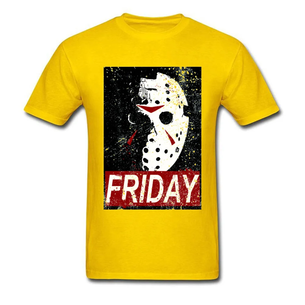 0628Jason Voorhees Friday Fashionable Boy T-shirts Crew Neck Short Sleeve Pure Cotton Tops & Tees Slim Fit Sweatshirts 0628Jason Voorhees Friday yellow
