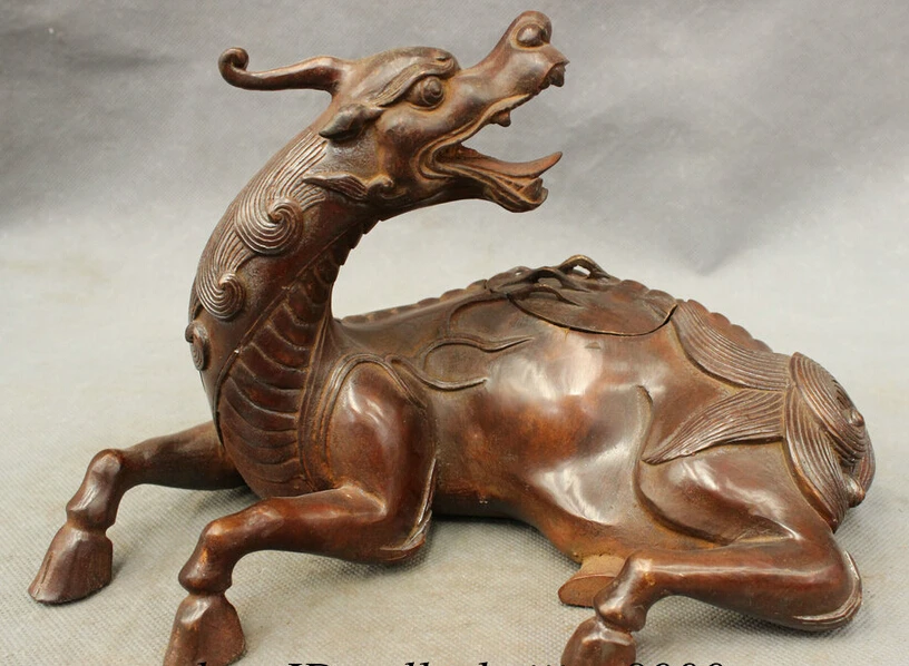 JP S62 10"Chinese Bronze FengShui Beast Unicorn PiXiu Lion Statue Incense Burner Censer B0403
JP S62 10"Chinese Bronze FengShui Beast Unicorn PiXiu Lion Statue Incense Burner Censer B0403