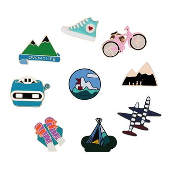 Newest Cartoon Travel World Brooches Bicycle Shoes Mountain Enamel Pins Brooch For Man Women Cute Clothes Button Badges Jewelry
Newest Cartoon Travel World Brooches Bicycle Shoes Mountain Enamel Pins Brooch For Man Women Cute Clothes Button Badges Jewelry