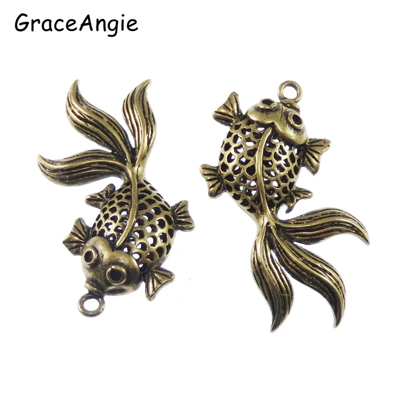 10pcsRetro Fish Necklace Pendant Antique Style Bronze Tone Brass Beautiful 30*24*7mm 3D Goldfish Jewelry Dec Accessories 03751
10pcsRetro Fish Necklace Pendant Antique Style Bronze Tone Brass Beautiful 30*24*7mm 3D Goldfish Jewelry Dec Accessories 03751