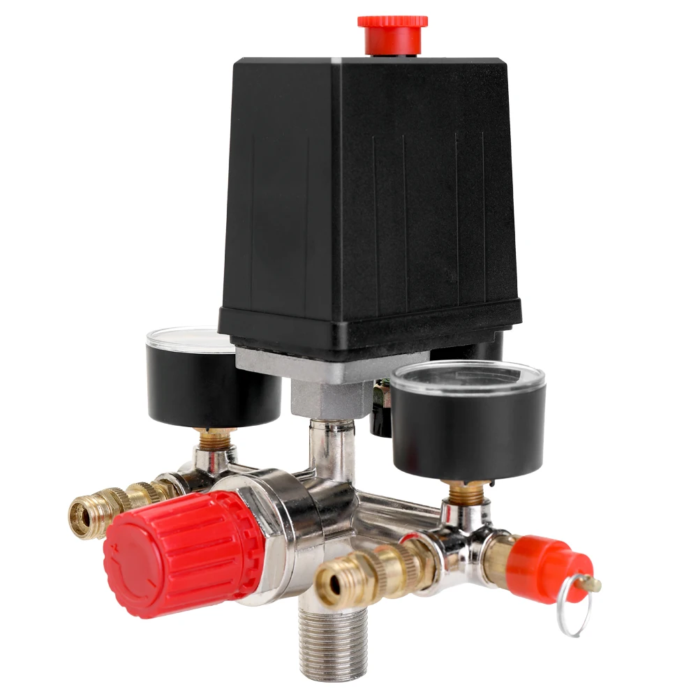 125 PSI 12 Bar 230V 16A Small Air Compressor Pressure Valve Switch Control Adjustable Manifold Relief Regulator Gauges
125 PSI 12 Bar 230V 16A Small Air Compressor Pressure Valve Switch Control Adjustable Manifold Relief Regulator Gauges