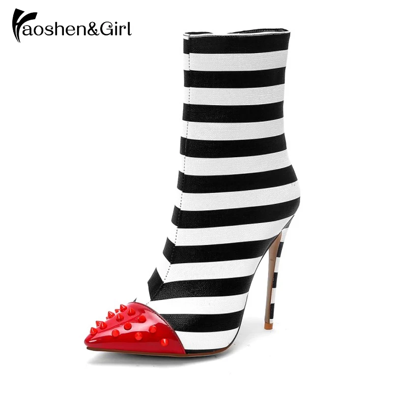 Haoshen&Girl Occident Stripe Women Ankle Boots Zebra Zip Pointed Toe Footwear Party High Heels Female Boot Rivet Fashion Shoes
Haoshen&Girl Occident Stripe Women Ankle Boots Zebra Zip Pointed Toe Footwear Party High Heels Female Boot Rivet Fashion Shoes