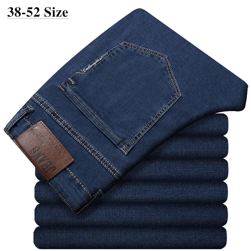 Plus Size 44 46 48 50 52 Mens Blue Jeans 2019 Classic Loose Elastic Trousers Business Casual Denim Pants Brand Mens Clothes
Plus Size 44 46 48 50 52 Mens Blue Jeans 2019 Classic Loose Elastic Trousers Business Casual Denim Pants Brand Mens Clothes