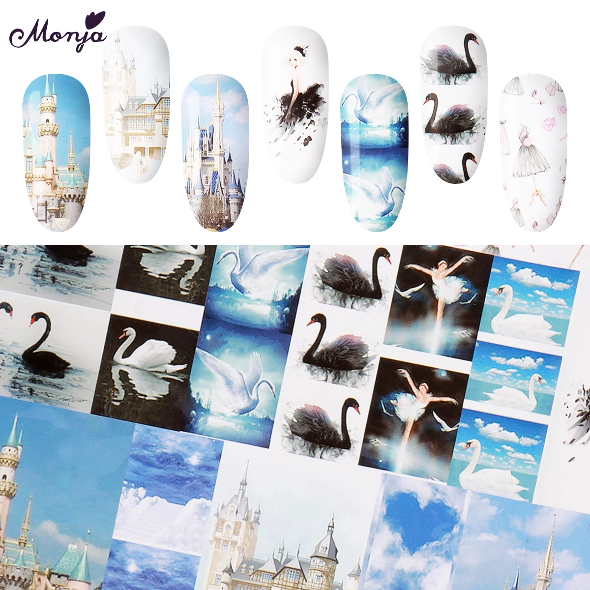 Monja Nail Foil Sticker Swan Castle Cloud Ballet Design Nail Art Starry Sky Transfer Sticker Polish DIY Decal Manicure Decors
Monja Nail Foil Sticker Swan Castle Cloud Ballet Design Nail Art Starry Sky Transfer Sticker Polish DIY Decal Manicure Decors