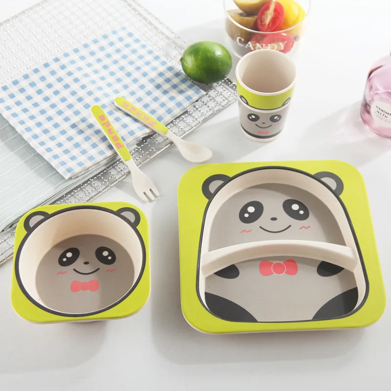 5pcs/sets Baby Dish Tableware Set Natural Bamboo Fiber Bowl With Cup Spoon Plate Fork Feeding Dishes for Kids Utensils
5pcs/sets Baby Dish Tableware Set Natural Bamboo Fiber Bowl With Cup Spoon Plate Fork Feeding Dishes for Kids Utensils