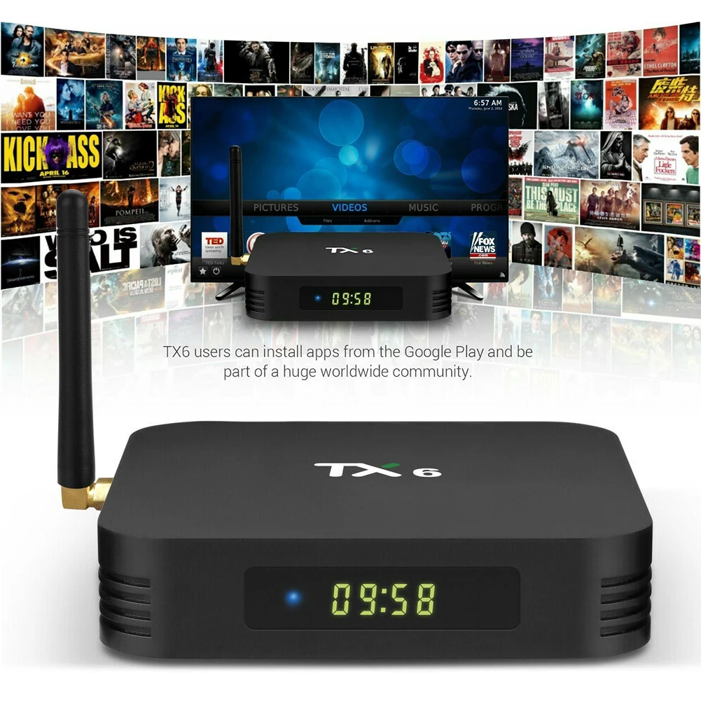 TX6 2GB 16GB Android 9.0 TV Box Smart Allwinner H6 Quad Core ALICE Dual Antenna Dual Wifi BT4.2 HDR 4K Set Top Box
TX6 2GB 16GB Android 9.0 TV Box Smart Allwinner H6 Quad Core ALICE Dual Antenna Dual Wifi BT4.2 HDR 4K Set Top Box