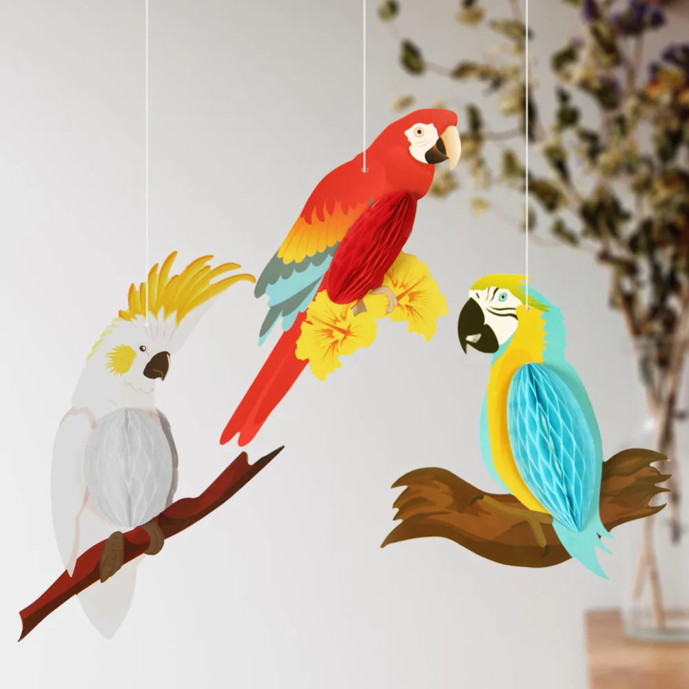 Summer Party Decoration 3pcs Honeycomb Parrots For Hawaiian Beach Pool Luau Tropical Summer Kids Birthday Supplies
Summer Party Decoration 3pcs Honeycomb Parrots For Hawaiian Beach Pool Luau Tropical Summer Kids Birthday Supplies