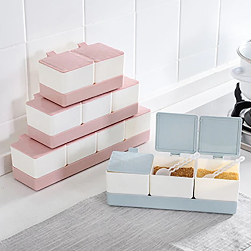 Plastic Seasoning Jar Set Kitchen Condiment Box Cruet Salt Pepper Seasoning Box Condiment Bottle with Lid Salt Pepper Containers
Plastic Seasoning Jar Set Kitchen Condiment Box Cruet Salt Pepper Seasoning Box Condiment Bottle with Lid Salt Pepper Containers