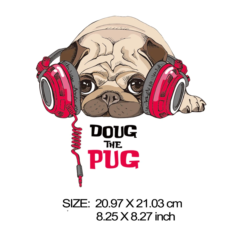 Music Dog Iron on Patch