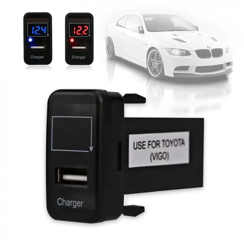 2 In 1 Voltmeter Car USB Port Dashboard Phone Car Charger Red Bule LED Voltage Meter Tester Indicator for Toyota Vigo
2 In 1 Voltmeter Car USB Port Dashboard Phone Car Charger Red Bule LED Voltage Meter Tester Indicator for Toyota Vigo