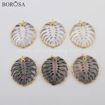 BOROSA 8pcs Fashion Leaf Hollow Rainbow Shell Charm Natural Shell Slice Pendant for Necklace Jewelry G1774 
BOROSA 8pcs Fashion Leaf Hollow Rainbow Shell Charm Natural Shell Slice Pendant for Necklace Jewelry G1774