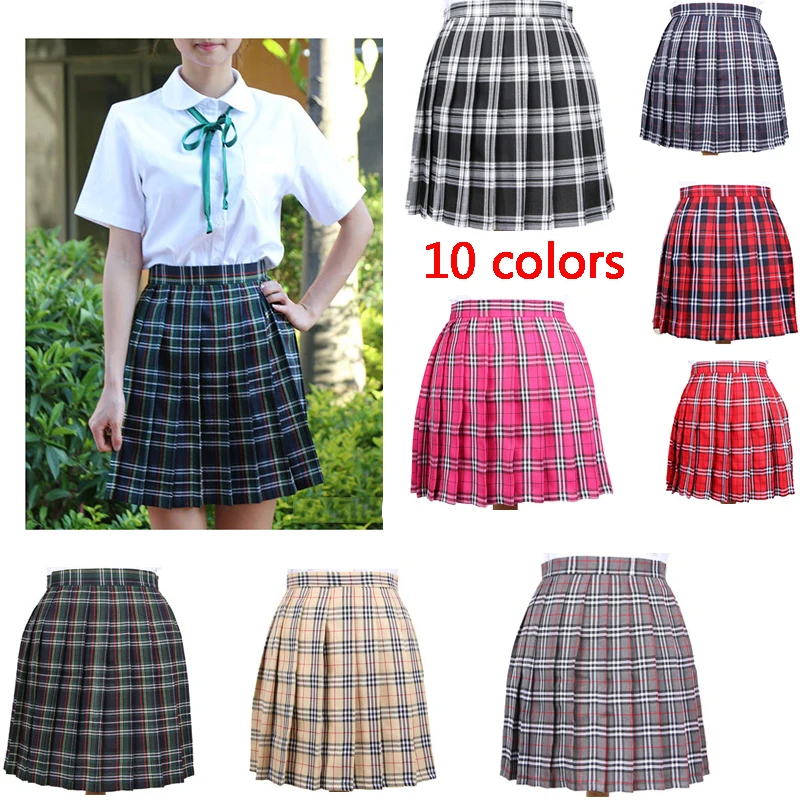 10 Colors Girl's Japanese Summer High Waist Pleated Skirt Plaid Skirts Female women girl Dress For Students JK School Uniform
10 Colors Girl's Japanese Summer High Waist Pleated Skirt Plaid Skirts Female women girl Dress For Students JK School Uniform