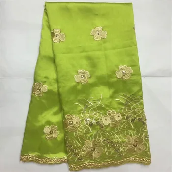 Green African George Lace Fabric in 5 Yards Nigerian George Embroidered Fabric with Sequins and Beads For Party Dress 30
Green African George Lace Fabric in 5 Yards Nigerian George Embroidered Fabric with Sequins and Beads For Party Dress 30