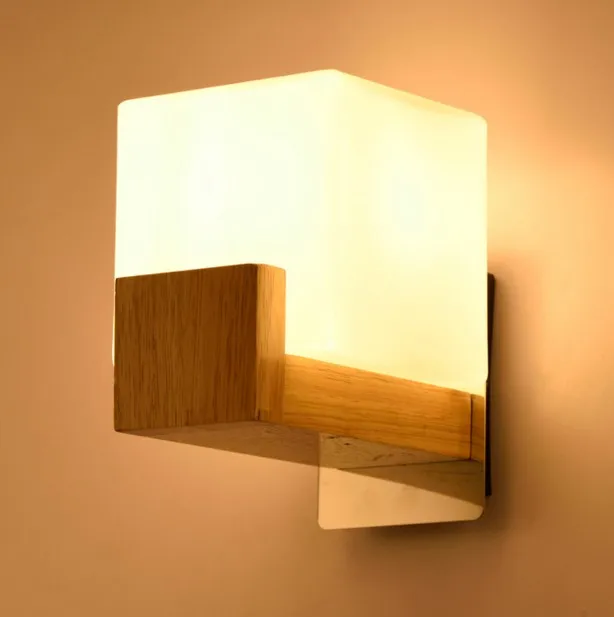 

Solid wood wall light bedroom lamp bedside lamp modern minimalist aisle corridor entrance staircase wall sconce