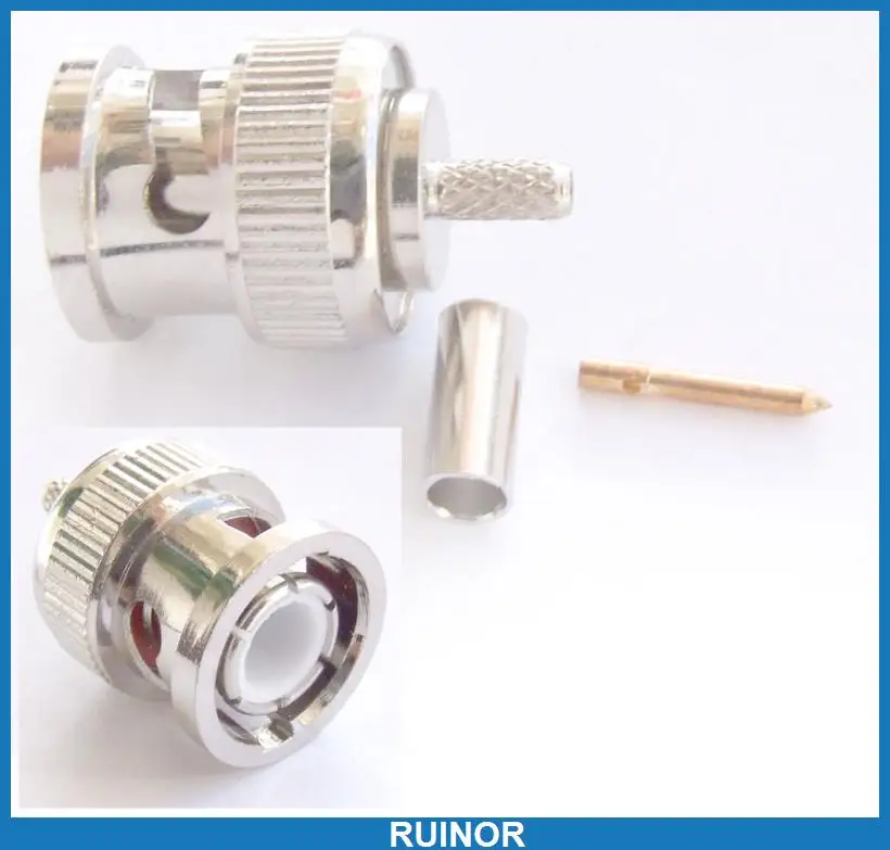 50 BNC Male Plug Crimp RG174 RG316 LMR100 Cable Adapter 
50 BNC Male Plug Crimp RG174 RG316 LMR100 Cable Adapter
