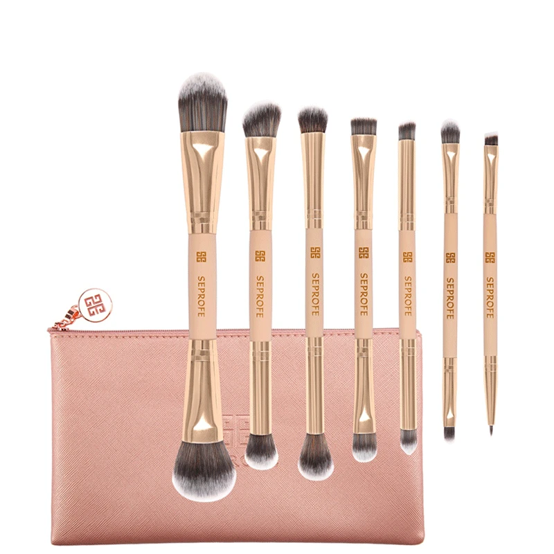 New 7pcs Makeup Brush Tube Double Eyeliner Eye Shadow Foundation Brush Eyebrow Makeup Brush With Zipper Bag
New 7pcs Makeup Brush Tube Double Eyeliner Eye Shadow Foundation Brush Eyebrow Makeup Brush With Zipper Bag
