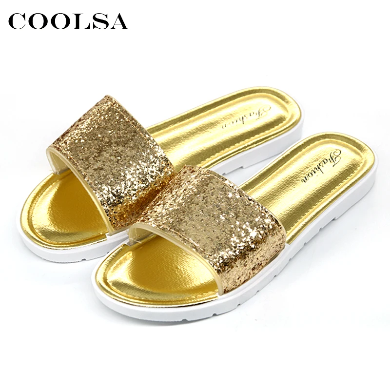 2018 New Summer Women Bling Slippers Sparkling Sequins Flat Slides Designer Slipper Woman Indoor Flip Flops Causal Beach Sandals
2018 New Summer Women Bling Slippers Sparkling Sequins Flat Slides Designer Slipper Woman Indoor Flip Flops Causal Beach Sandals