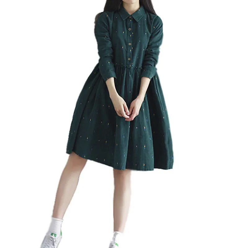 2018 Summer Lady Sweet Cute Shirt Dress Women Embroidery Casual Lolita Dress Fomale Loose Vintage Lapel Sleeve Dress P03
2018 Summer Lady Sweet Cute Shirt Dress Women Embroidery Casual Lolita Dress Fomale Loose Vintage Lapel Sleeve Dress P03