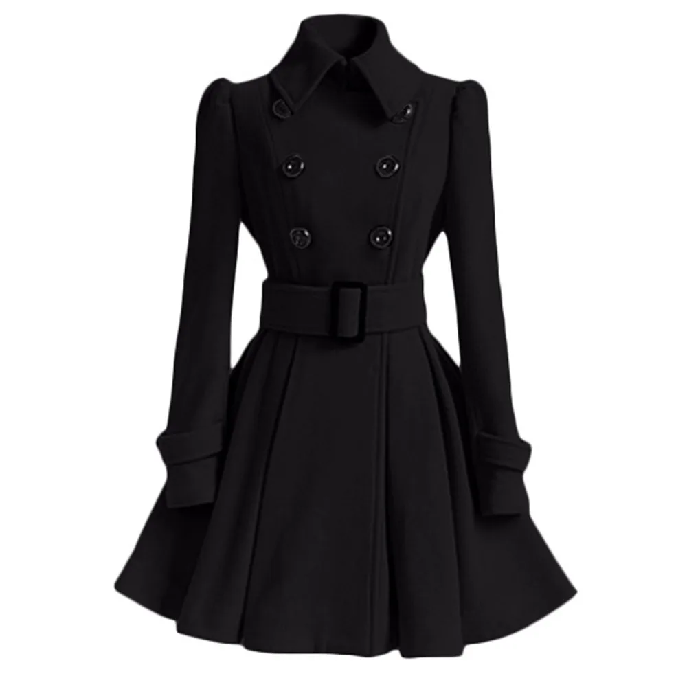 Women Vintage Woolen Coat Winter Warm Windbreaker England Fashion Black Swing Hem Belt Slim Elegant Retro White Wool Overcoat
Women Vintage Woolen Coat Winter Warm Windbreaker England Fashion Black Swing Hem Belt Slim Elegant Retro White Wool Overcoat