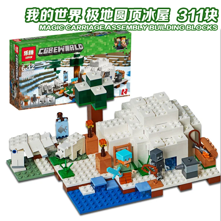 

Minecraft Set The Polar Igloo Alex Building Bricks Block Set Compatible With Lego 21142