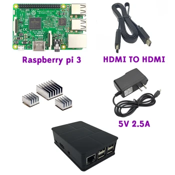 Raspberry pi 3 Model B+ 2.5A p ower su pply + HDMI cable + ABS case + heatsink Package cable
Raspberry pi 3 Model B+ 2.5A p ower su pply + HDMI cable + ABS case + heatsink Package cable