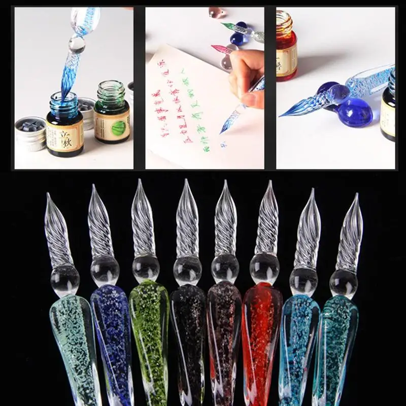 Color Ink Retro Student Creative Calligraphy Dip Pen Glass Pen Gift Box Luxurious Luminous Pen Crystal Fountain Signature Pen
Color Ink Retro Student Creative Calligraphy Dip Pen Glass Pen Gift Box Luxurious Luminous Pen Crystal Fountain Signature Pen
