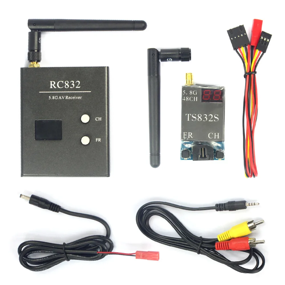 

FPV 600mw Aerial Photo Studio RC832+TS832 5.8G 40CH AV Transmitter & Receiver System Drone Accessory Parts Features Blaack 07270