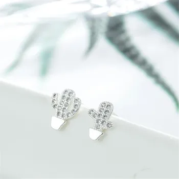New Creative Fashion Asymmetric Potted Cactus 925 Sterling Silver Jewelry Temperament Irregular Crystal Gift Stud Earrings SE791
New Creative Fashion Asymmetric Potted Cactus 925 Sterling Silver Jewelry Temperament Irregular Crystal Gift Stud Earrings SE791