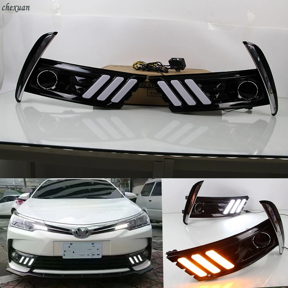 CSCSNL 1 set 12v LED Daytime Running Light ABS fog lamp cover with Yellow Turning Signal lights For Toyota Corolla 2017 2018
CSCSNL 1 set 12v LED Daytime Running Light ABS fog lamp cover with Yellow Turning Signal lights For Toyota Corolla 2017 2018