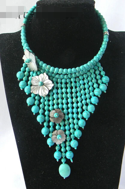 3Strands 6MM Round Turquoise Shell Flower Necklace AAA style Fine Noble real Natural free shipping
3Strands 6MM Round Turquoise Shell Flower Necklace AAA style Fine Noble real Natural free shipping