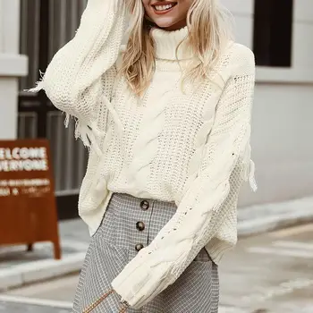 Misswim Casual twist knitted sweater 2019 Winter loose chic Jumper Grey tassel Turtleneck Autumn Pullover Oversized Sweater new
Misswim Casual twist knitted sweater 2019 Winter loose chic Jumper Grey tassel Turtleneck Autumn Pullover Oversized Sweater new
