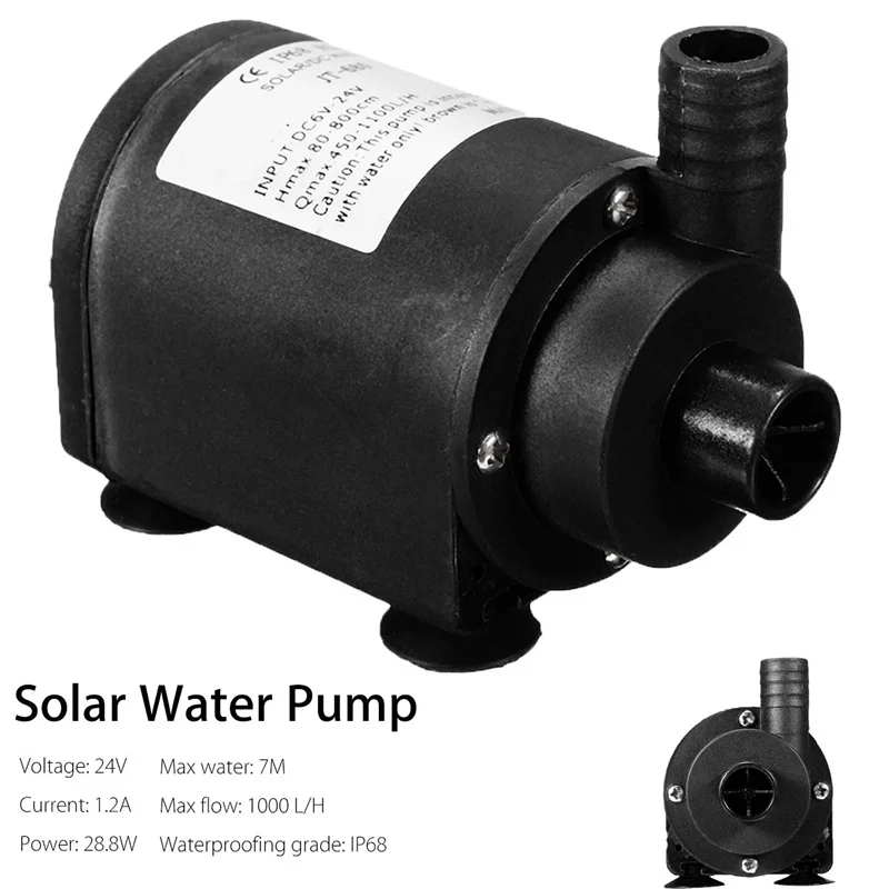 High Efficiency DC 6V-24V 1100L/H 7M Solar Water Pump Brushless Mini Submersible Pumps widely used
High Efficiency DC 6V-24V 1100L/H 7M Solar Water Pump Brushless Mini Submersible Pumps widely used