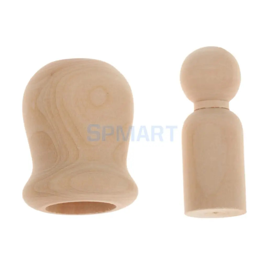 20pcs Wooden Family People Nesting Set Plain Unfinished Peg Dolls DIY Making Findings Cake Topper DIY Craft Kids Toy Gift