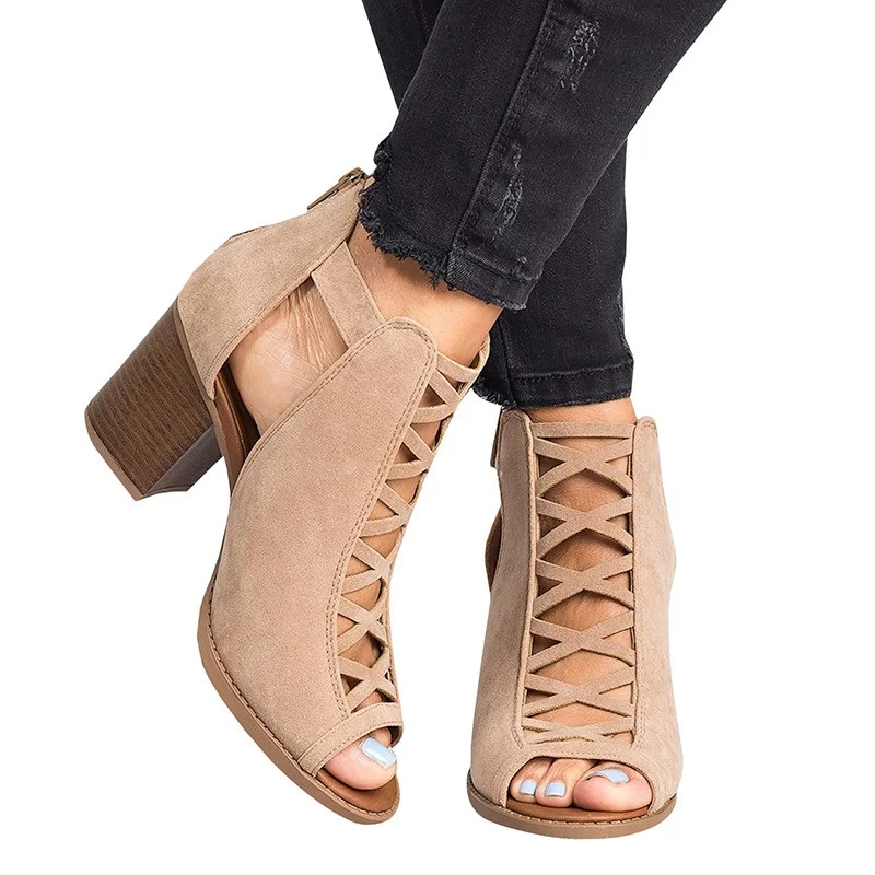 Sandals women summer gladiator high heels shoes ladies sexy hollow out open toe block heels roman sandals big size zapatos mujer
Sandals women summer gladiator high heels shoes ladies sexy hollow out open toe block heels roman sandals big size zapatos mujer