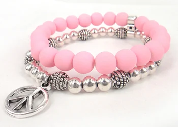 Free Shipping New Arrive fluorescence candy color pink glass beads bracelet with Alloy peace Charm Stretch Bracelet
Free Shipping New Arrive fluorescence candy color pink glass beads bracelet with Alloy peace Charm Stretch Bracelet