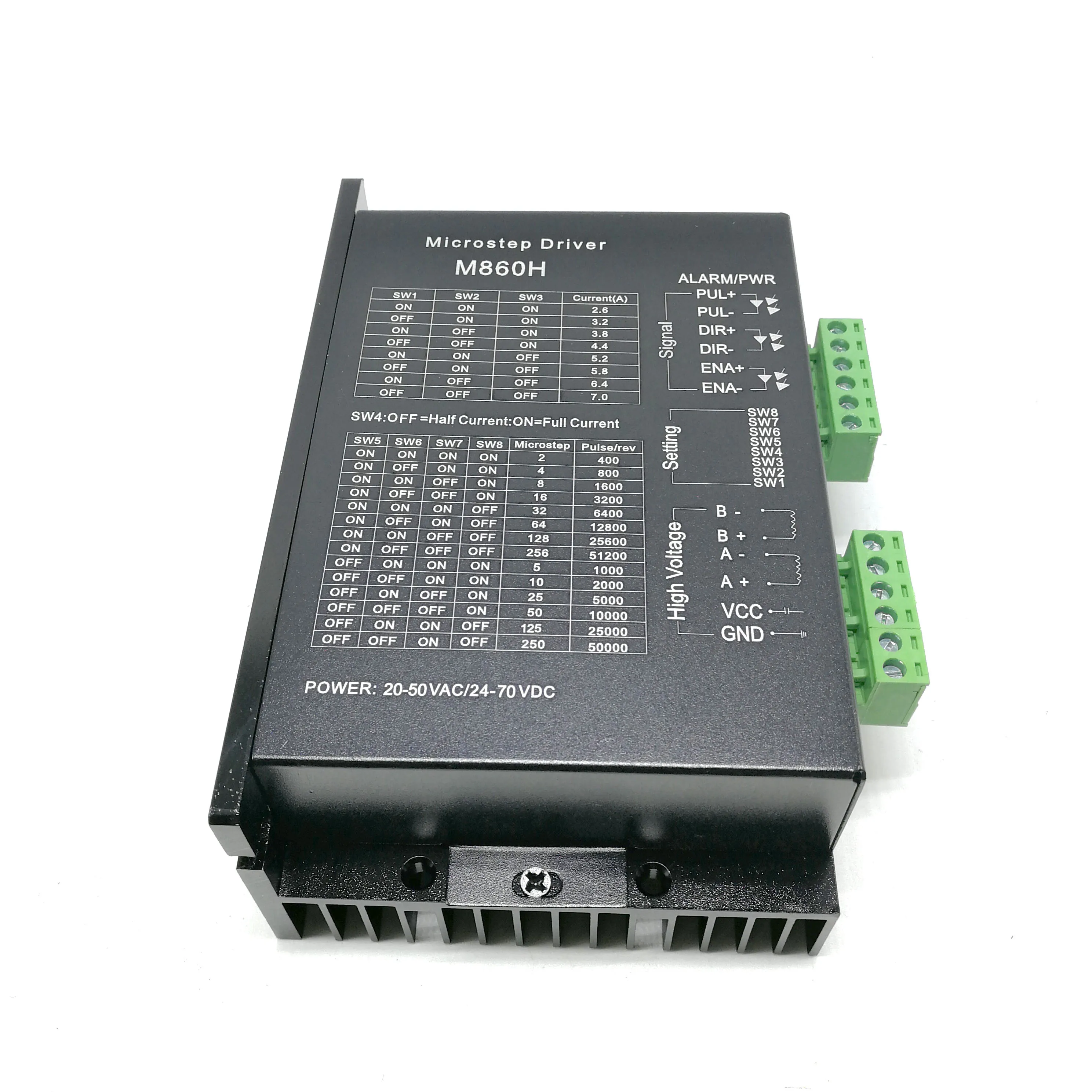 57 86 Universal Stepper Motor Driver/256 Subdivision/7A/AC/DC Universal M860H
57 86 Universal Stepper Motor Driver/256 Subdivision/7A/AC/DC Universal M860H
