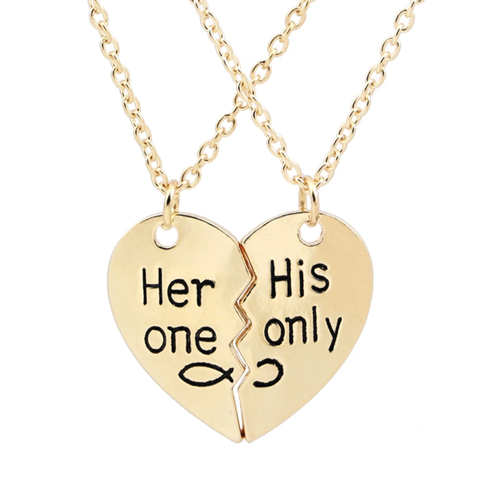 half a heart necklace boyfriend girlfriend