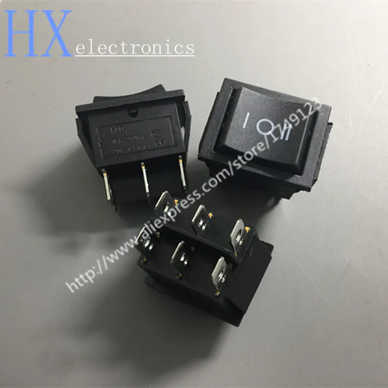 Free shipping 2PCS KCD4-202 16A 25*31 6 Pin 3 files Rocker switch Ship shape 6P3T | Обустройство дома