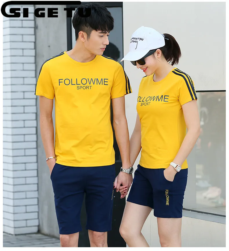 2018 Men Short T-shirt +Shorts 2pcs Set Women Sports Men Fitness Clothing Couple Matching Bodybuilding Round Neck Sport Suit
2018 Men Short T-shirt +Shorts 2pcs Set Women Sports Men Fitness Clothing Couple Matching Bodybuilding Round Neck Sport Suit